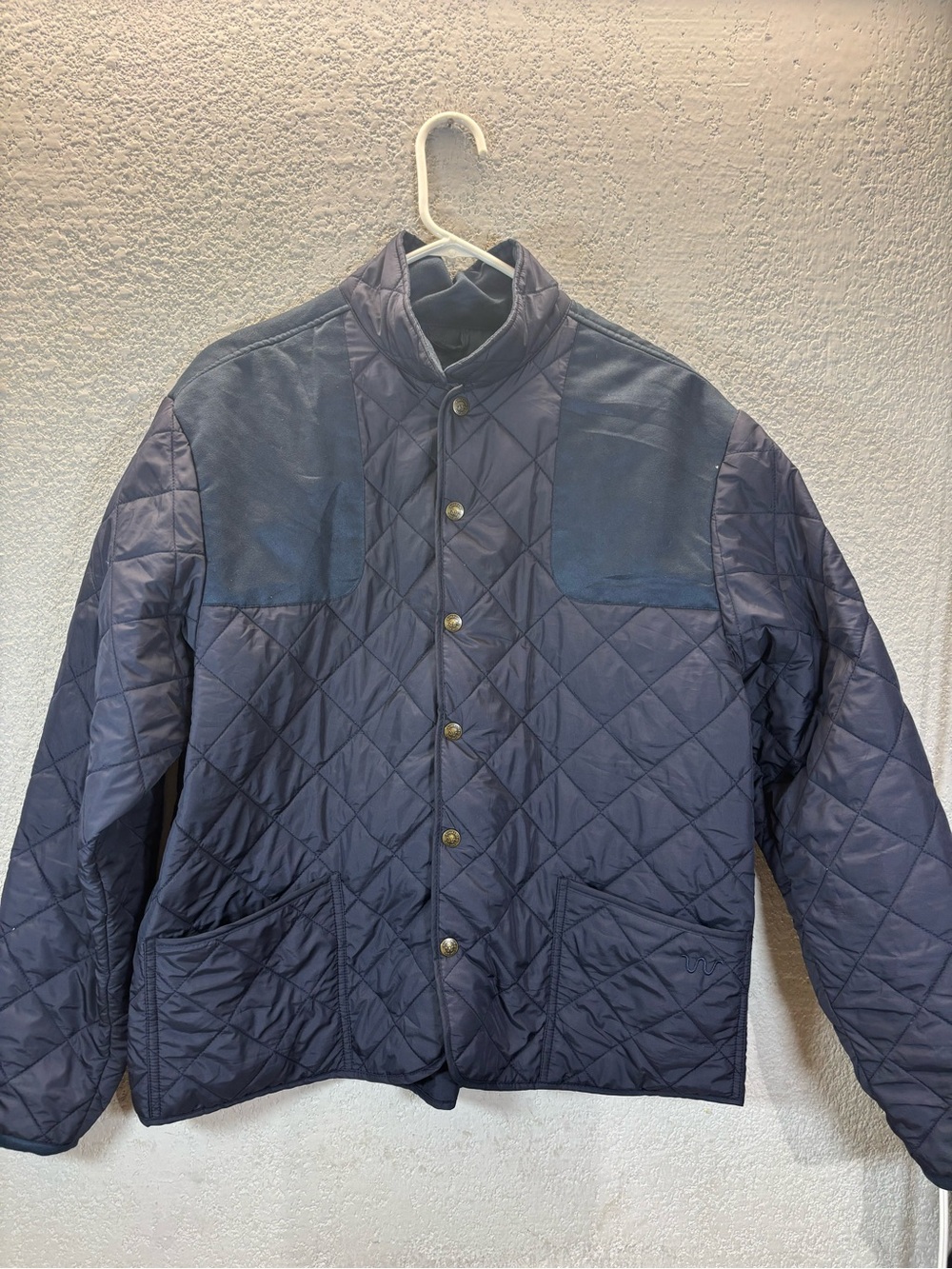 Men's Diamond-Quilt Lightweight Shirt Jacket in Navy